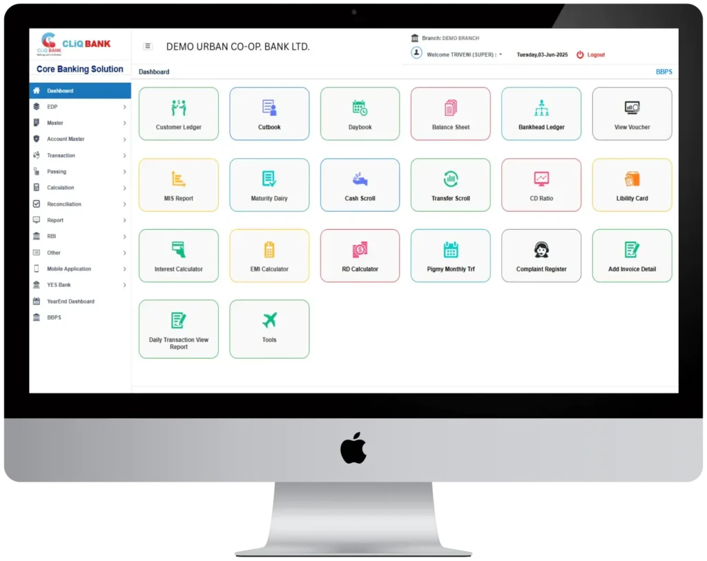 cliqbank destop screen